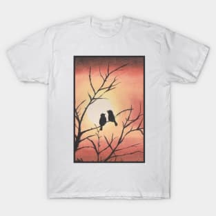 Love Birds in Brown Sunset T-Shirt